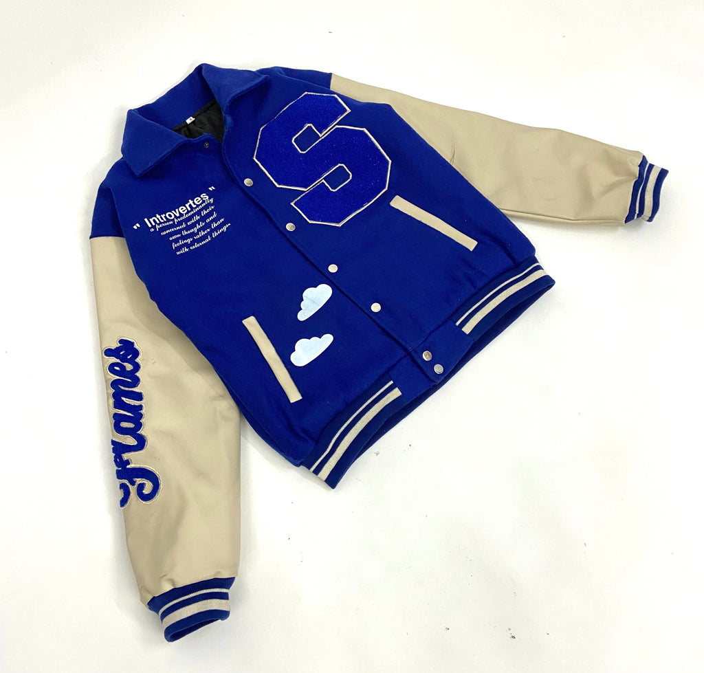 Introverts thoughts  varsity jacket - theflames