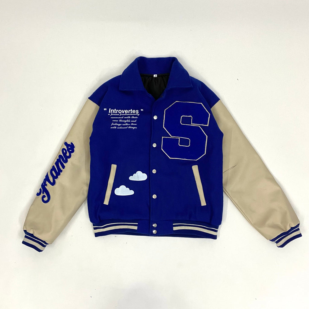 Introverts thoughts  varsity jacket - theflames