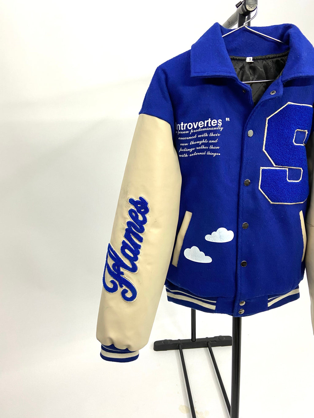 Introverts thoughts  varsity jacket - theflames