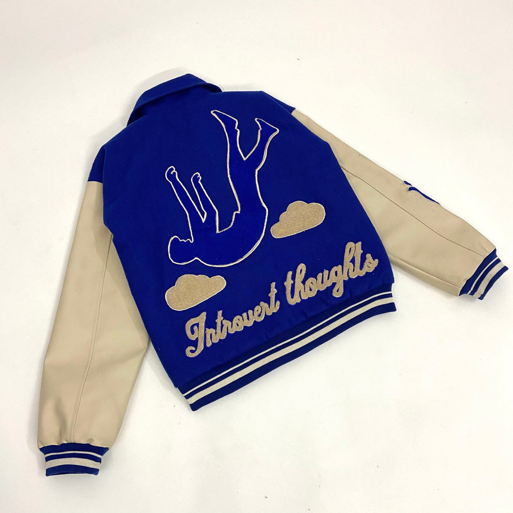 Introverts thoughts  varsity jacket - theflames