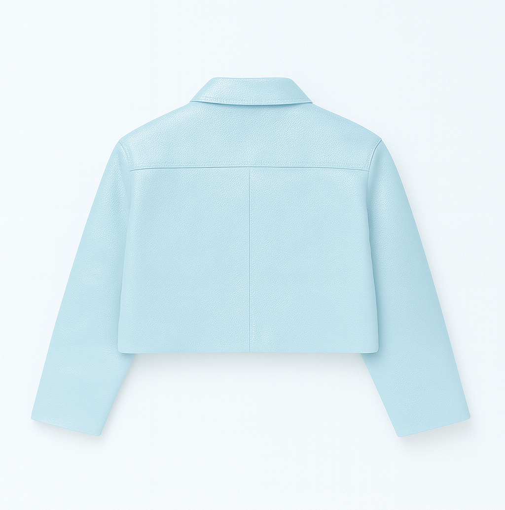 SKY BLUE LEATHER JACKET