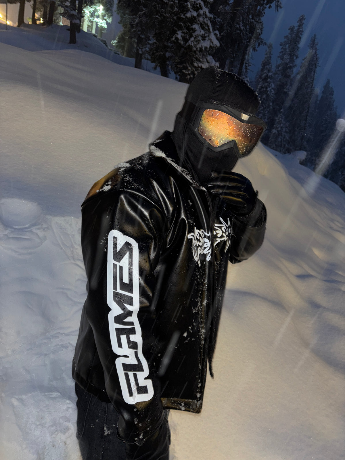 BLACK LEATHER RACING JACKET